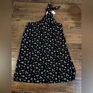 New! Women’s American Eagle Black Ditsy Floral One Shoulder Dress Small